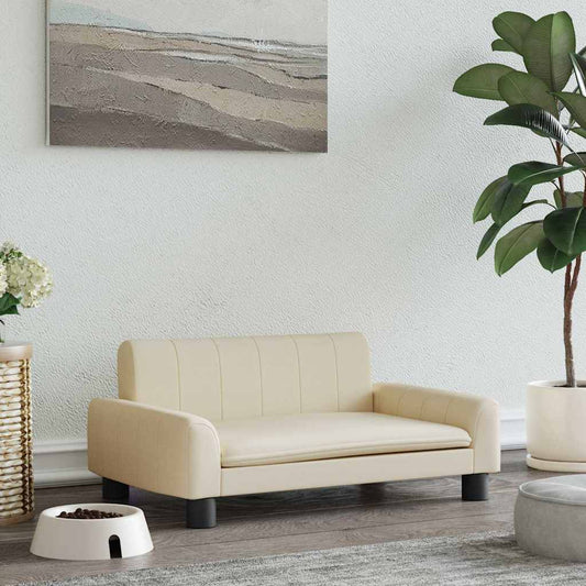 Pelíšek pro psy krémový 70 x 45 x 30 cm textil