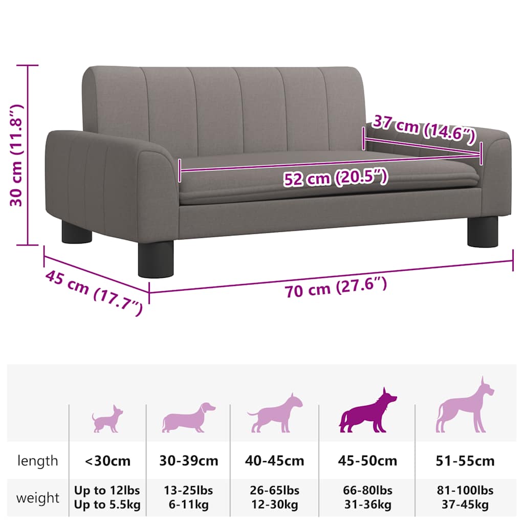 Pelíšek pro psy taupe 70 x 45 x 30 cm textil