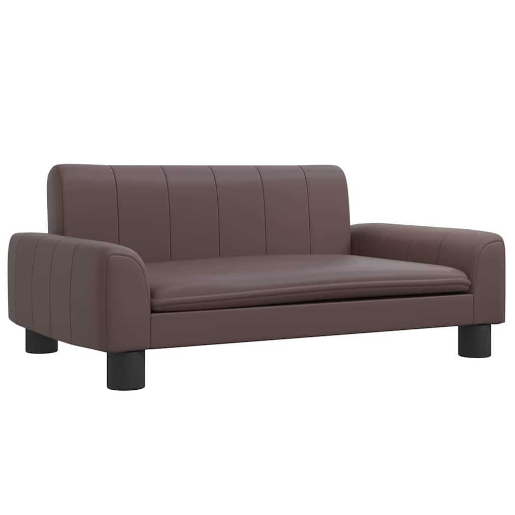 Pelíšek pro psy hnědý 70 x 45 x 30 cm umělá kůže