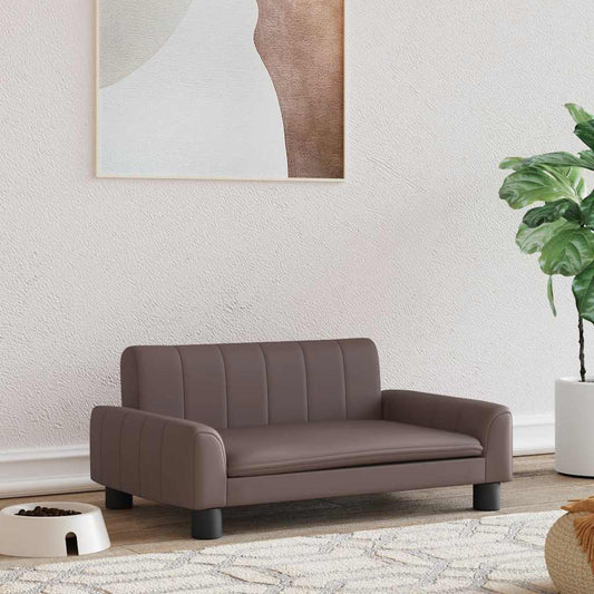 Pelíšek pro psy hnědý 70 x 45 x 30 cm umělá kůže