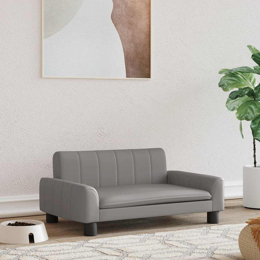 Pelíšek pro psy šedý 70 x 45 x 30 cm umělá kůže