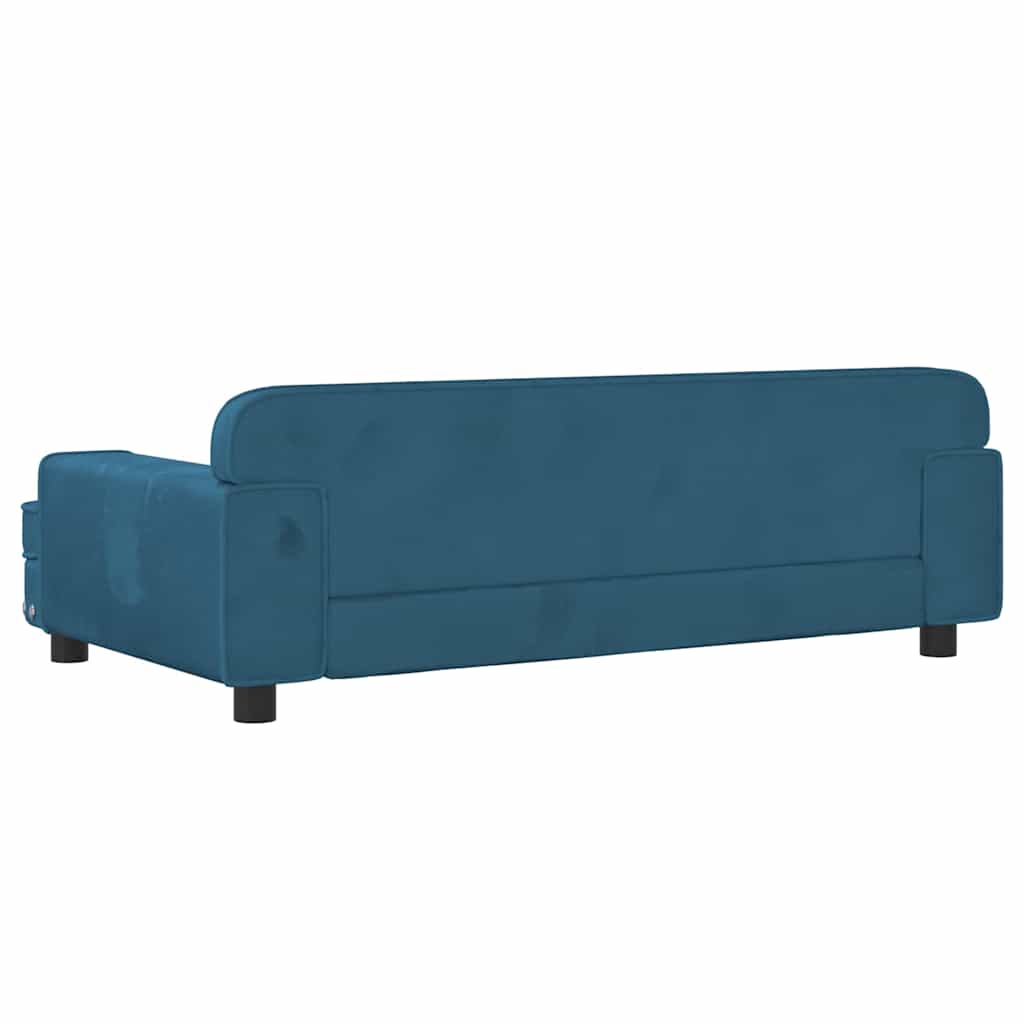 Pelíšek pro psy modrý 90 x 53 x 30 cm samet