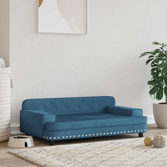 Pelíšek pro psy modrý 90 x 53 x 30 cm samet
