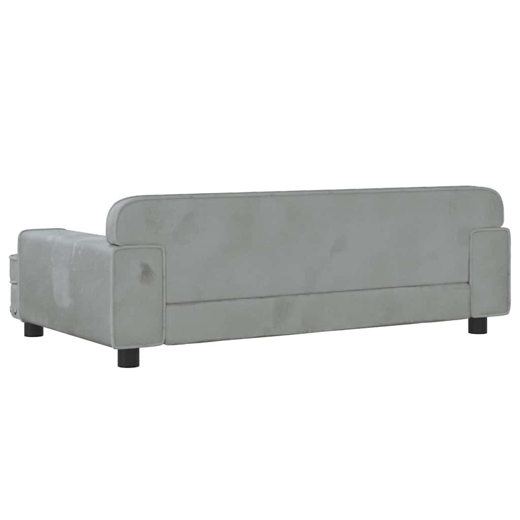 Pelíšek pro psy světle šedý 90 x 53 x 30 cm samet