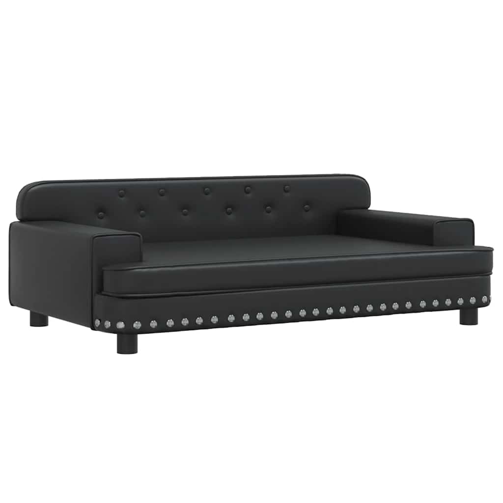 Pelíšek pro psy černý 90 x 53 x 30 cm umělá kůže