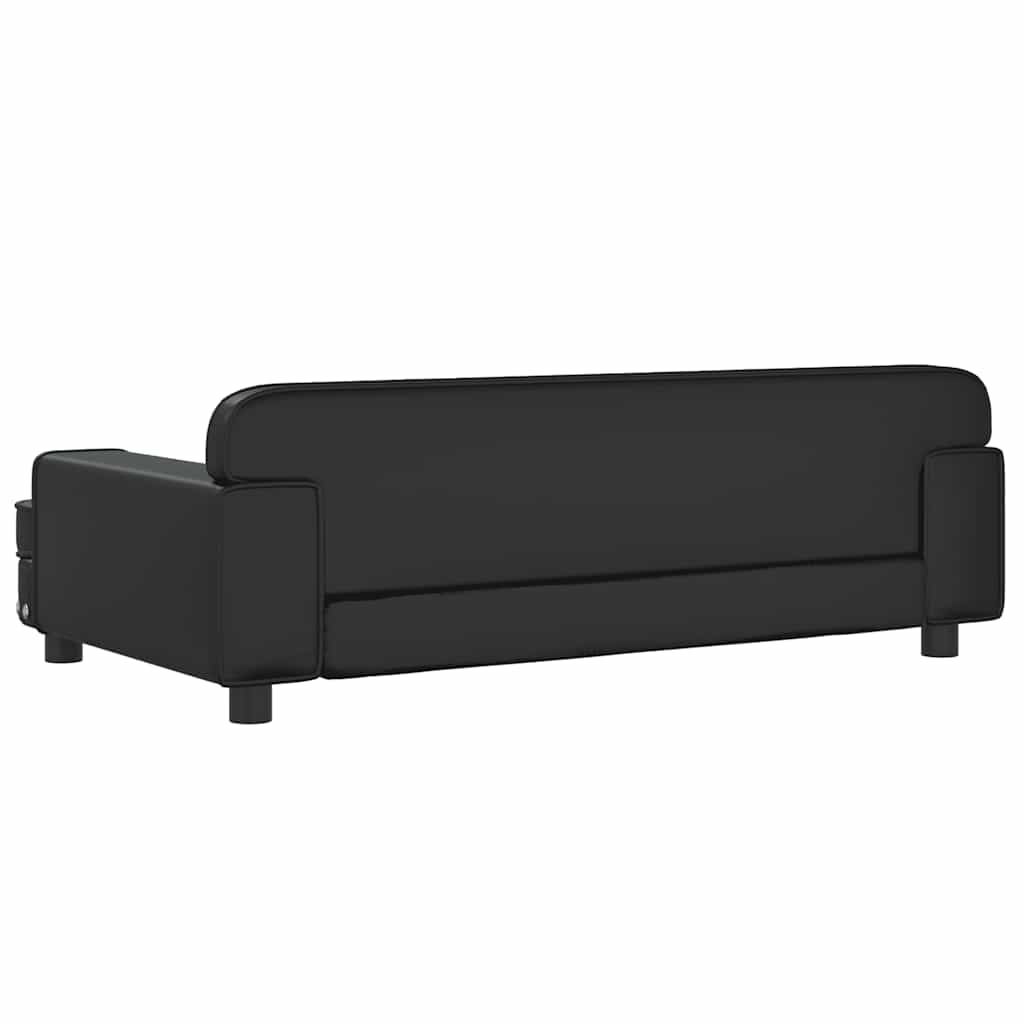 Pelíšek pro psy černý 90 x 53 x 30 cm umělá kůže