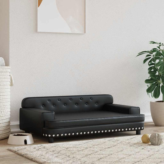Pelíšek pro psy černý 90 x 53 x 30 cm umělá kůže