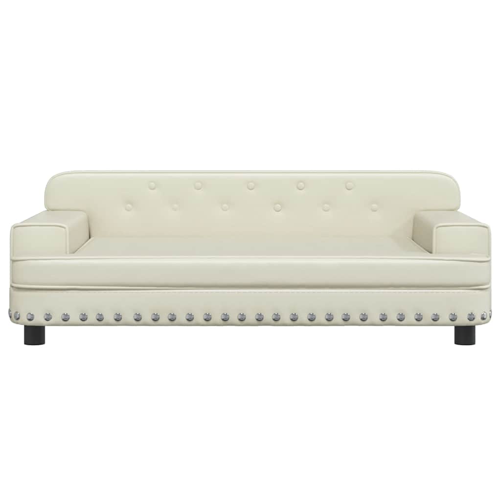 Pelíšek pro psy krémový 90 x 53 x 30 cm umělá kůže