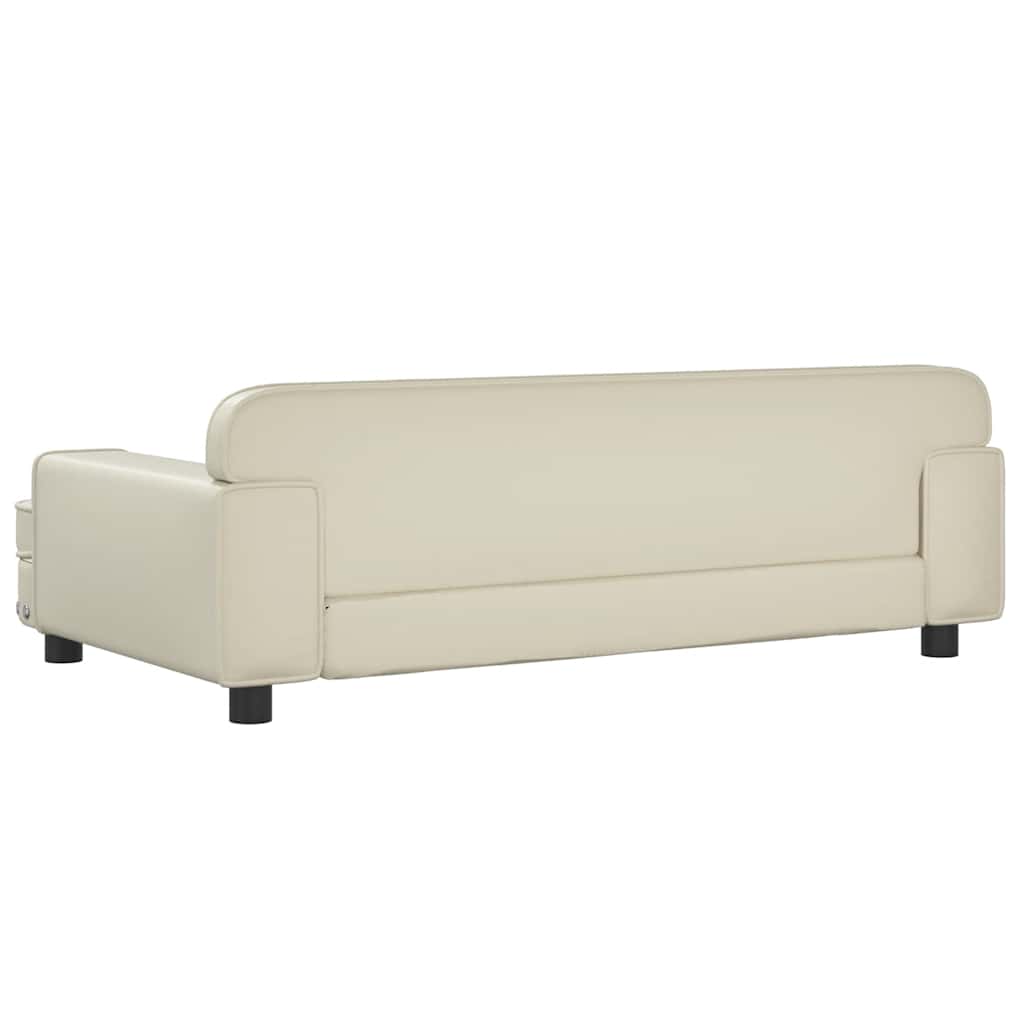 Pelíšek pro psy krémový 90 x 53 x 30 cm umělá kůže