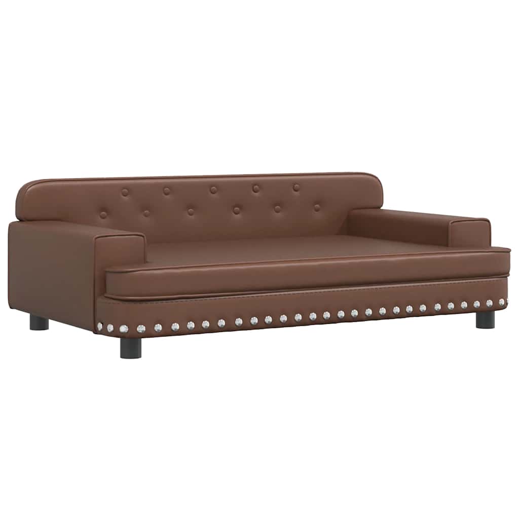 Pelíšek pro psy hnědý 90 x 53 x 30 cm umělá kůže