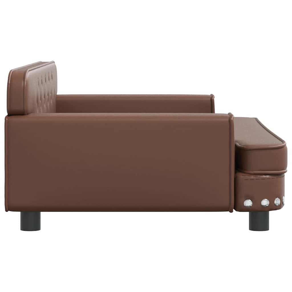 Pelíšek pro psy hnědý 90 x 53 x 30 cm umělá kůže
