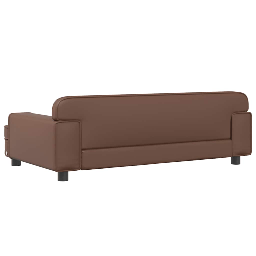 Pelíšek pro psy hnědý 90 x 53 x 30 cm umělá kůže