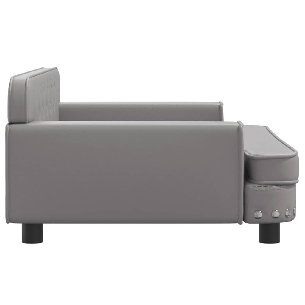Pelíšek pro psy šedý 90 x 53 x 30 cm umělá kůže