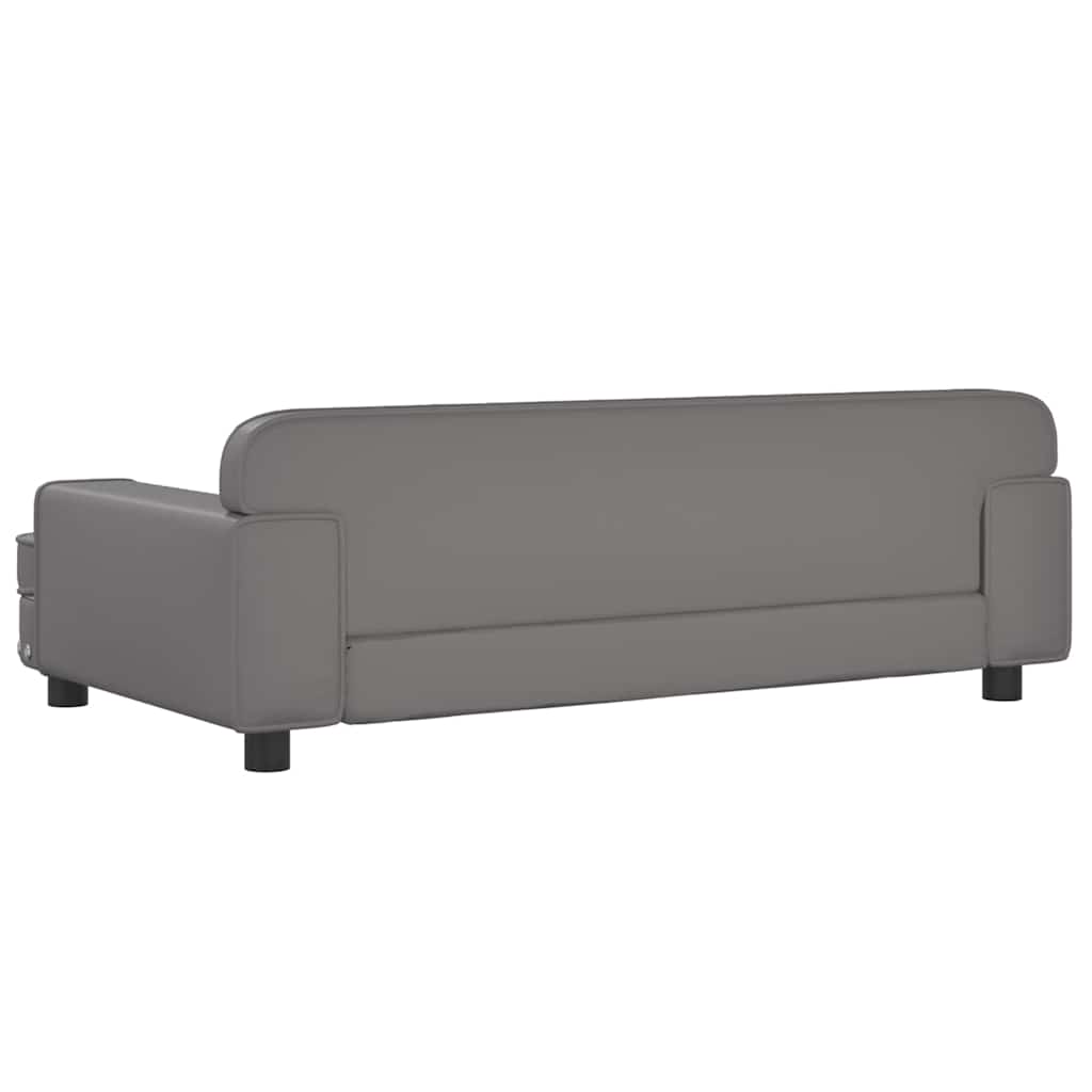 Pelíšek pro psy šedý 90 x 53 x 30 cm umělá kůže