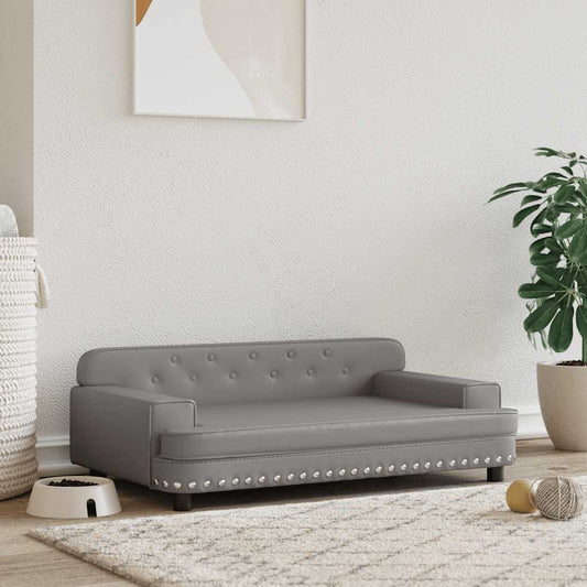 Pelíšek pro psy šedý 90 x 53 x 30 cm umělá kůže