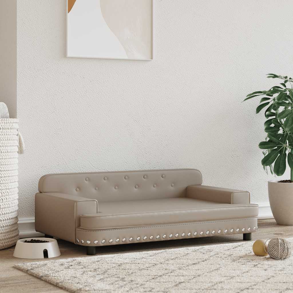 Pelíšek pro psy cappuccino 90 x 53 x 30 cm umělá kůže