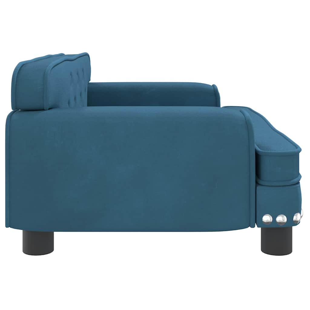 Pelíšek pro psy modrý 70 x 45 x 30 cm samet