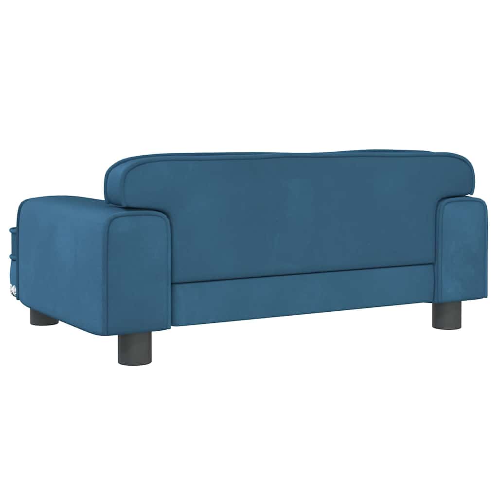 Pelíšek pro psy modrý 70 x 45 x 30 cm samet