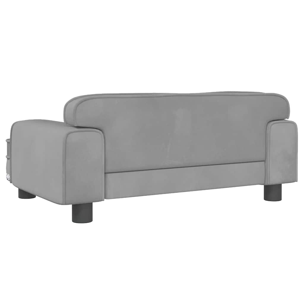Pelíšek pro psy světle šedý 70 x 45 x 30 cm samet