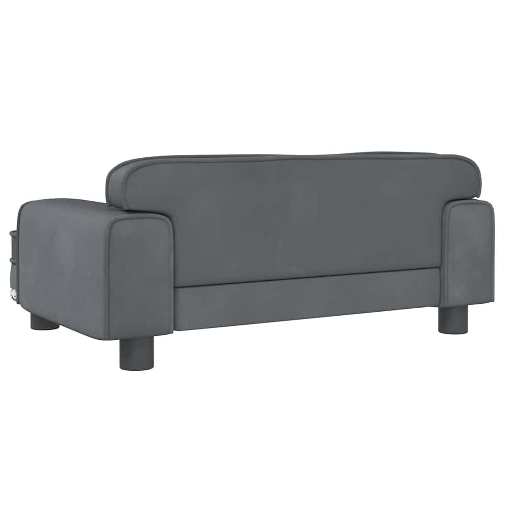 Pelíšek pro psy tmavě šedý 70 x 45 x 30 cm samet