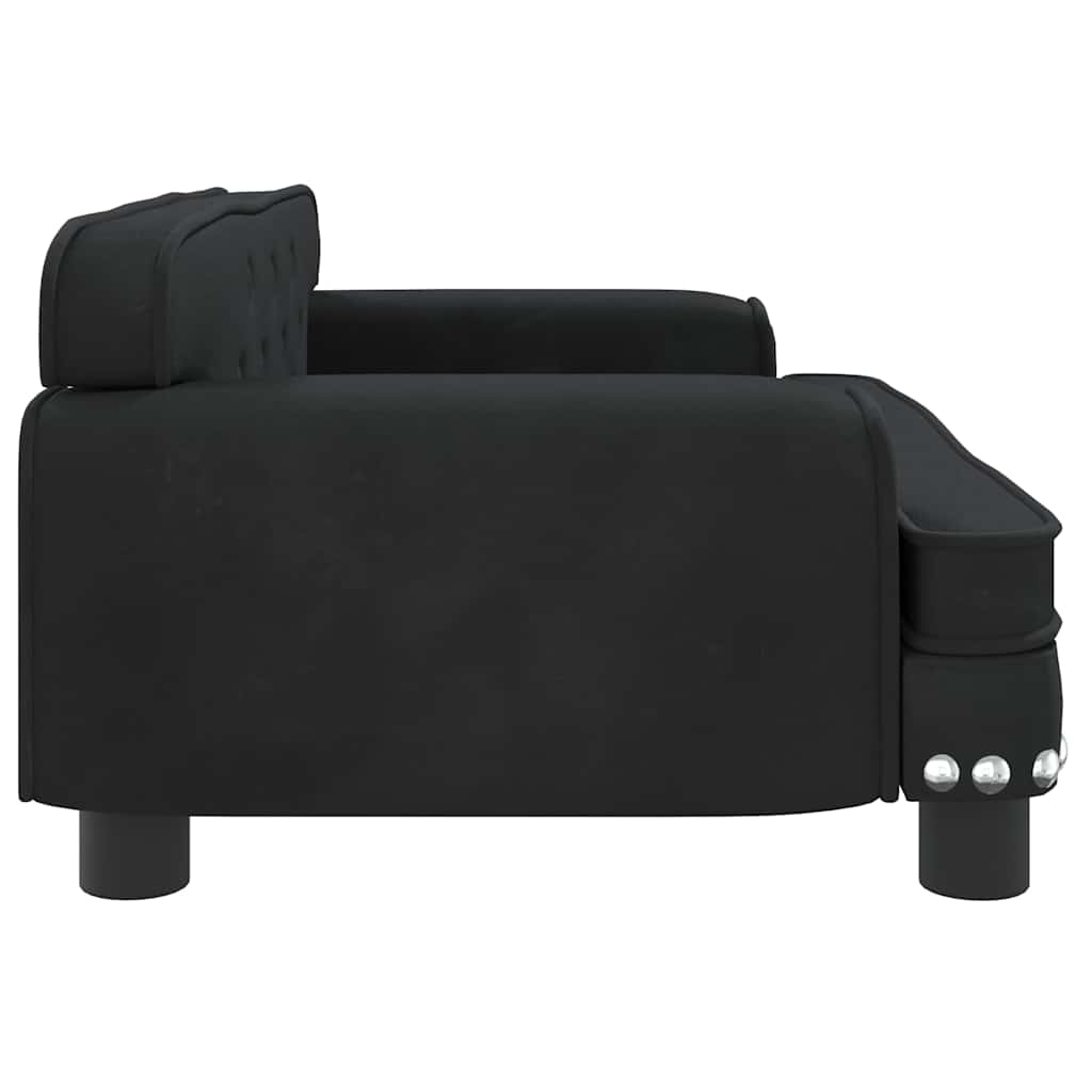 Pelíšek pro psy černý 70 x 45 x 30 cm samet