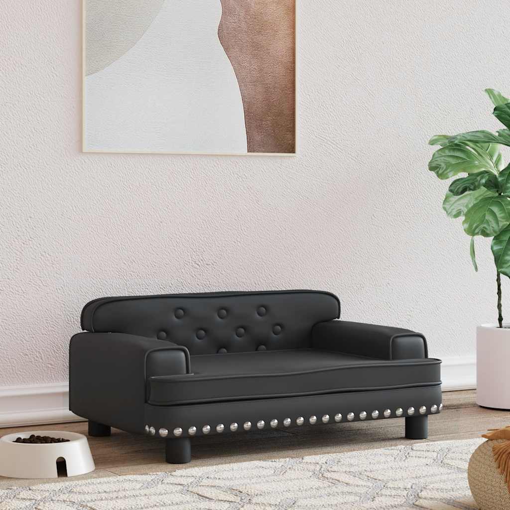 Pelíšek pro psy černý 70 x 45 x 30 cm umělá kůže