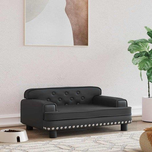 Pelíšek pro psy černý 70 x 45 x 30 cm umělá kůže