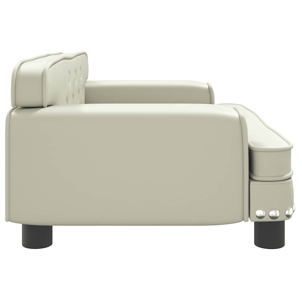 Pelíšek pro psy krémový 70 x 45 x 30 cm umělá kůže