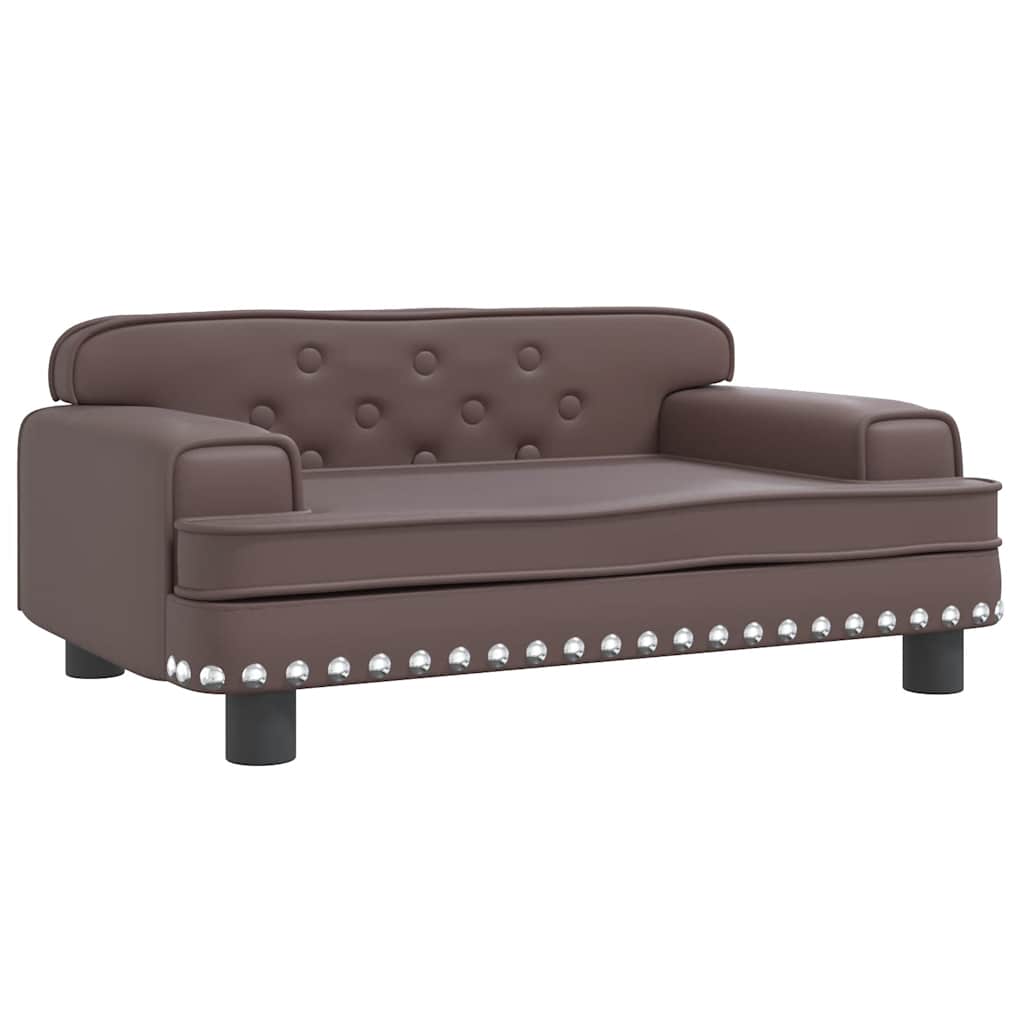 Pelíšek pro psy hnědý 70 x 45 x 30 cm umělá kůže