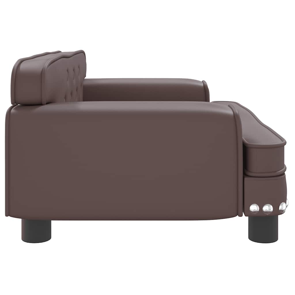 Pelíšek pro psy hnědý 70 x 45 x 30 cm umělá kůže