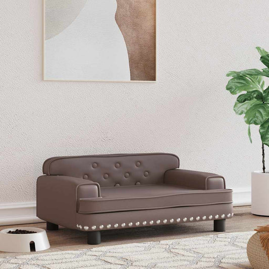 Pelíšek pro psy hnědý 70 x 45 x 30 cm umělá kůže