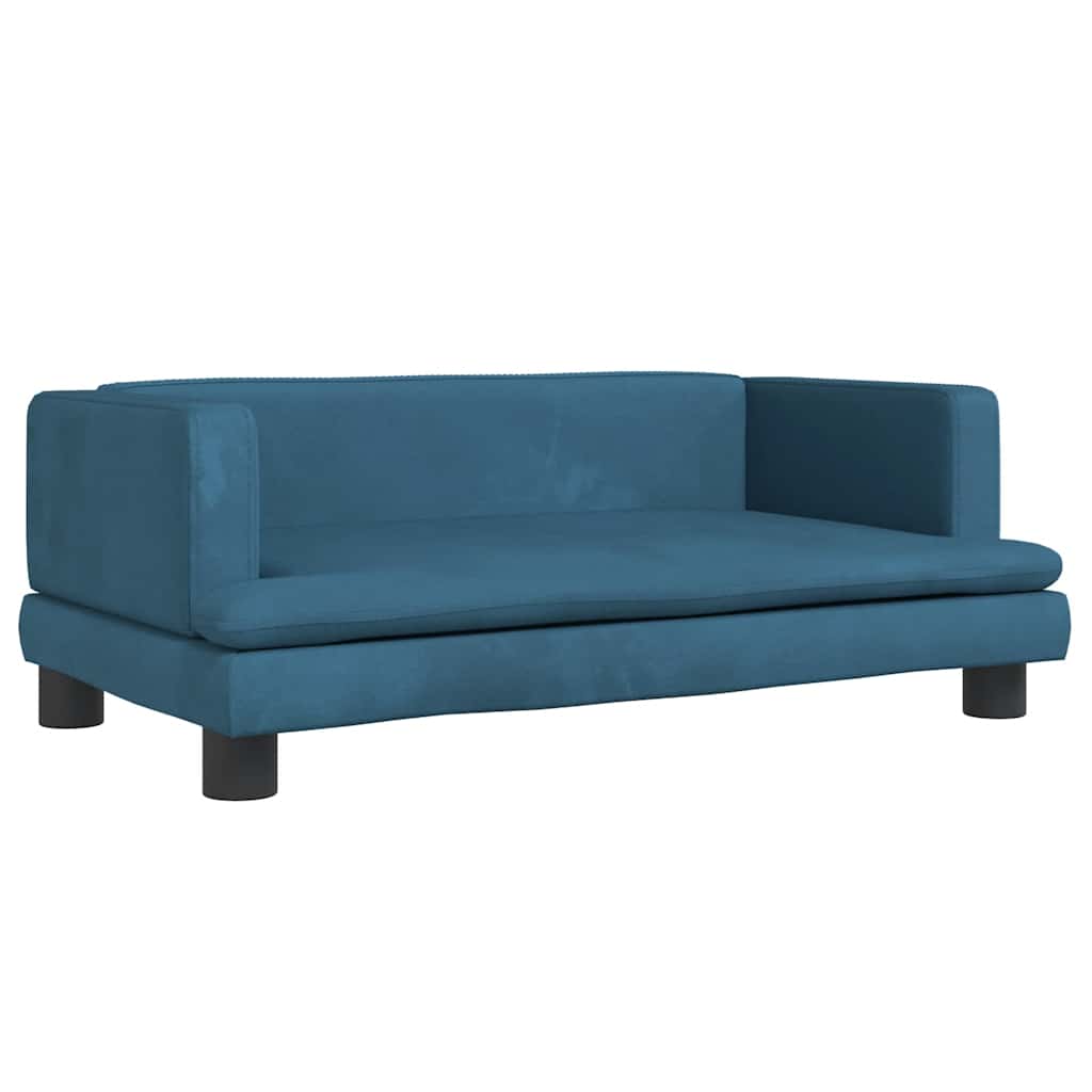 Pelíšek pro psy modrý 80 x 45 x 30 cm samet
