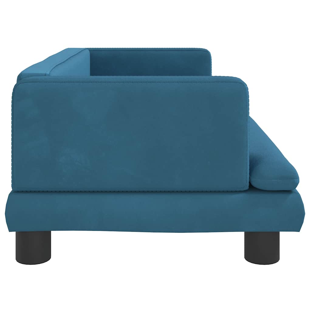 Pelíšek pro psy modrý 80 x 45 x 30 cm samet