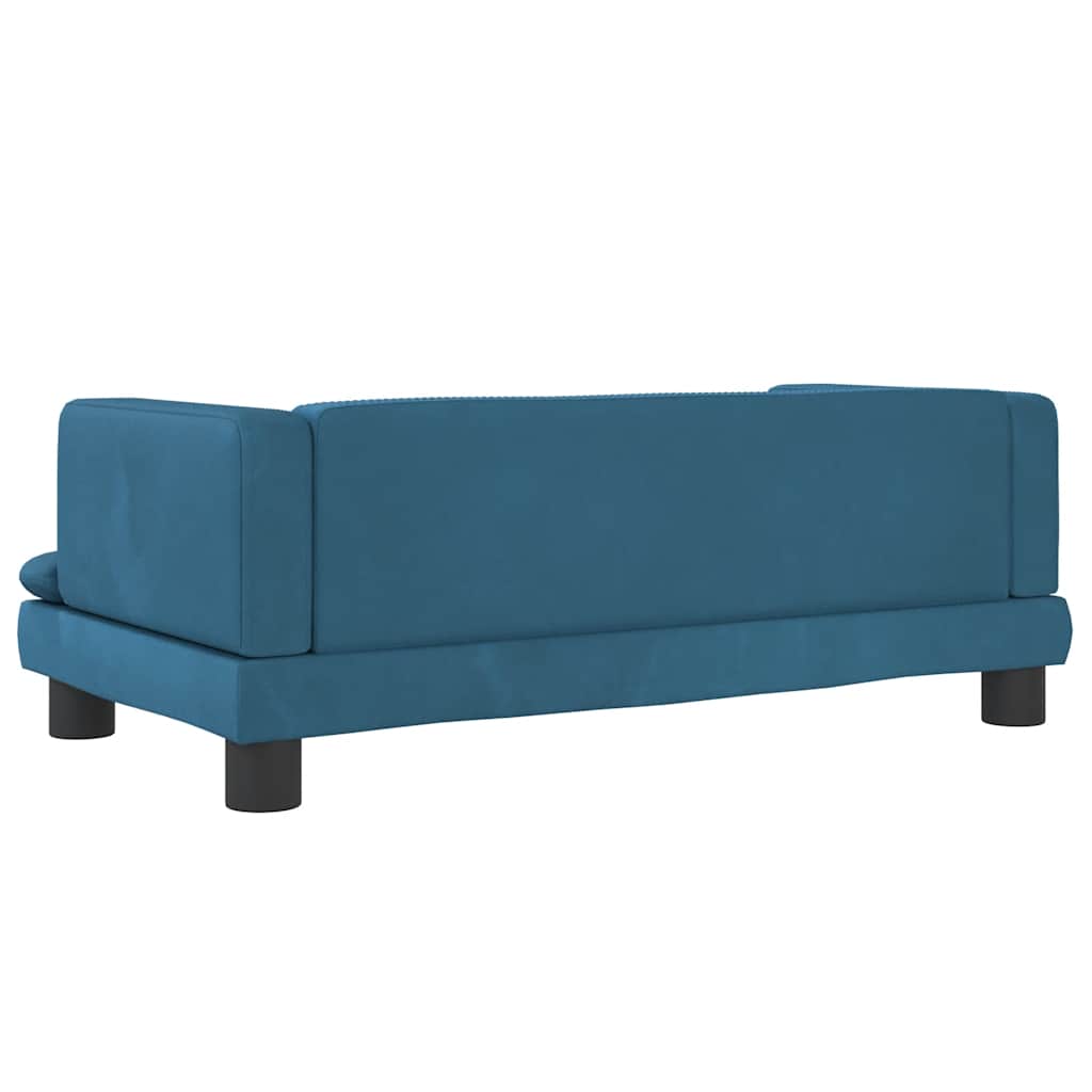 Pelíšek pro psy modrý 80 x 45 x 30 cm samet