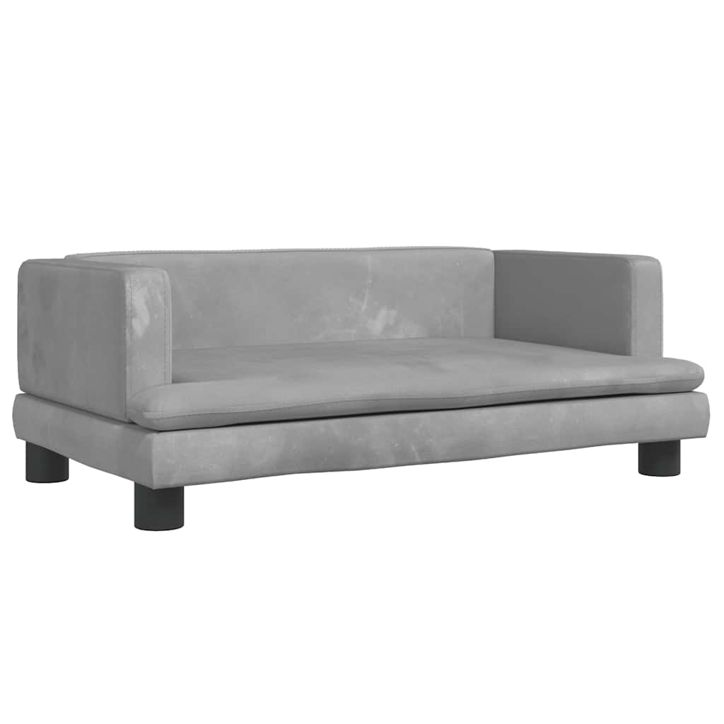 Pelíšek pro psy světle šedý 80 x 45 x 30 cm samet