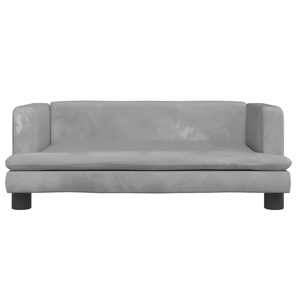 Pelíšek pro psy světle šedý 80 x 45 x 30 cm samet