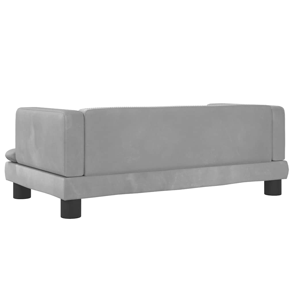 Pelíšek pro psy světle šedý 80 x 45 x 30 cm samet
