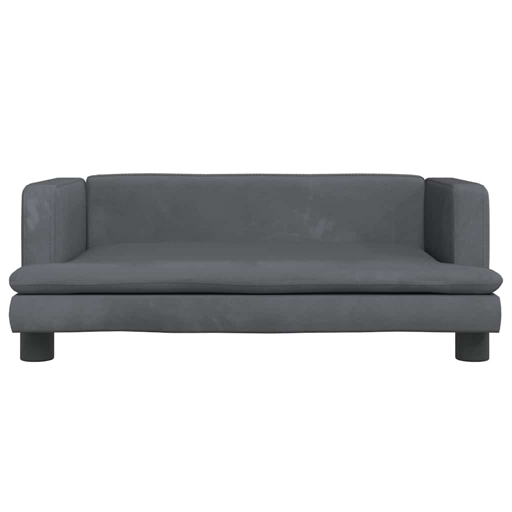 Pelíšek pro psy tmavě šedý 80 x 45 x 30 cm samet