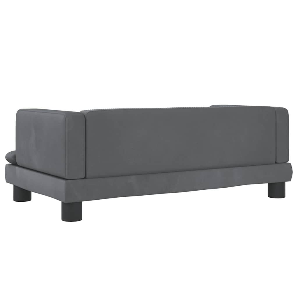Pelíšek pro psy tmavě šedý 80 x 45 x 30 cm samet