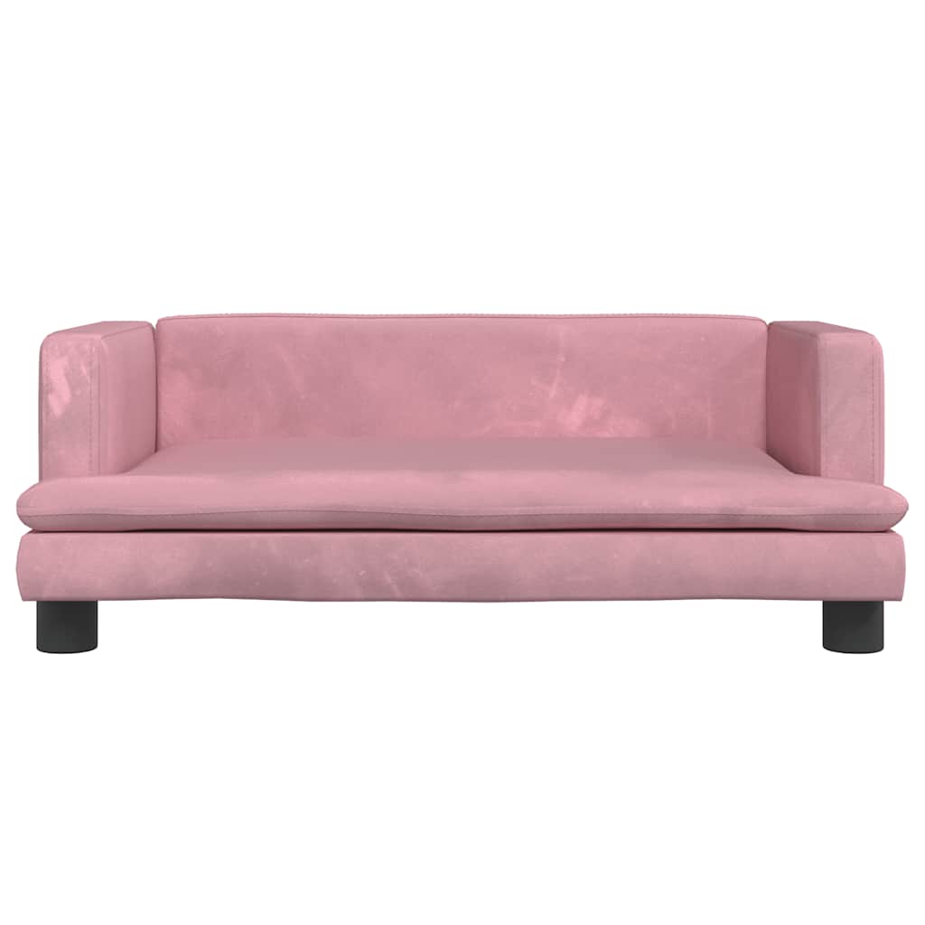 Pelíšek pro psy růžový 80 x 45 x 30 cm samet