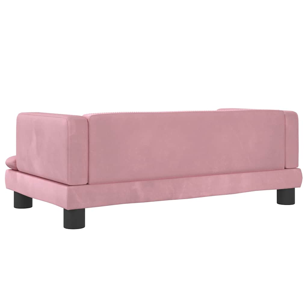 Pelíšek pro psy růžový 80 x 45 x 30 cm samet