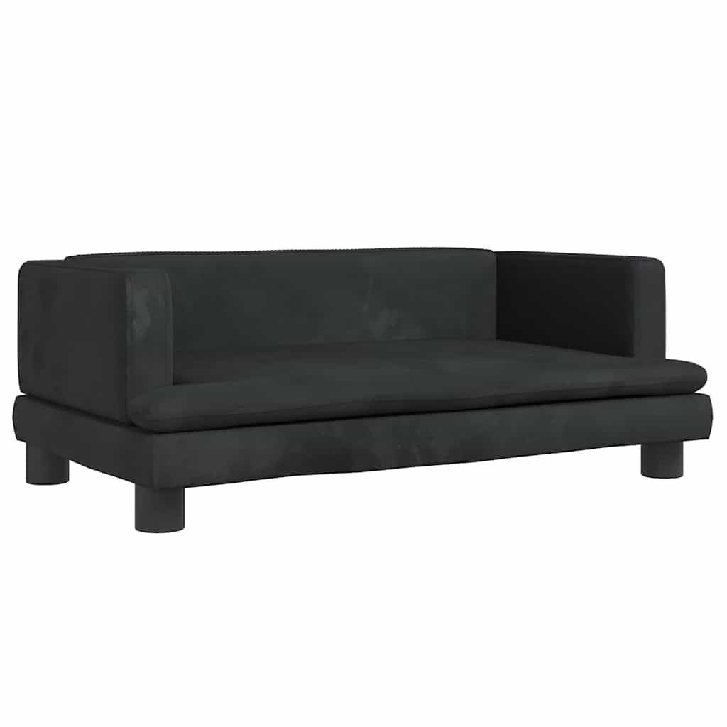 Pelíšek pro psy černý 80 x 45 x 30 cm samet