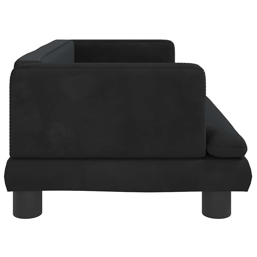 Pelíšek pro psy černý 80 x 45 x 30 cm samet