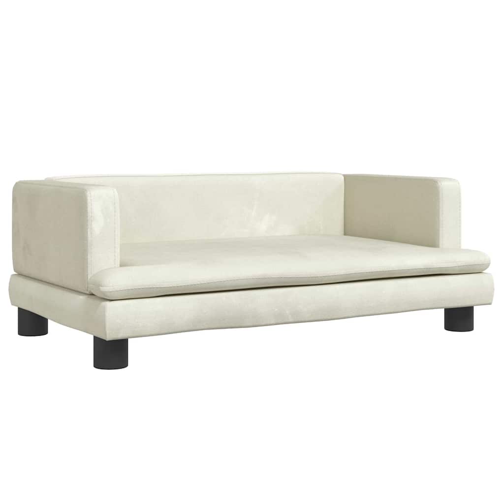 Pelíšek pro psy krémový 80 x 45 x 30 cm samet