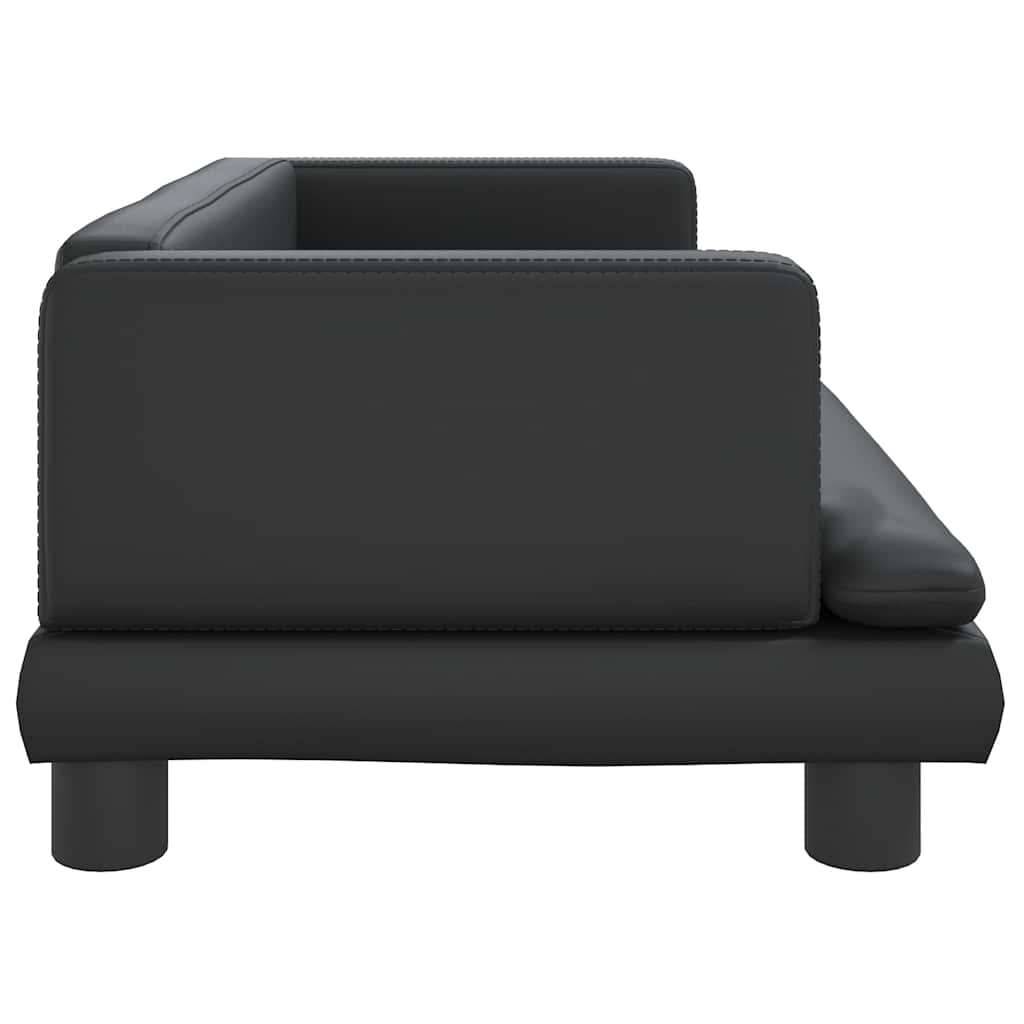 Pelíšek pro psy černý 80 x 45 x 30 cm umělá kůže