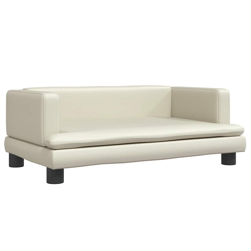 Pelíšek pro psy krémový 80 x 45 x 30 cm umělá kůže