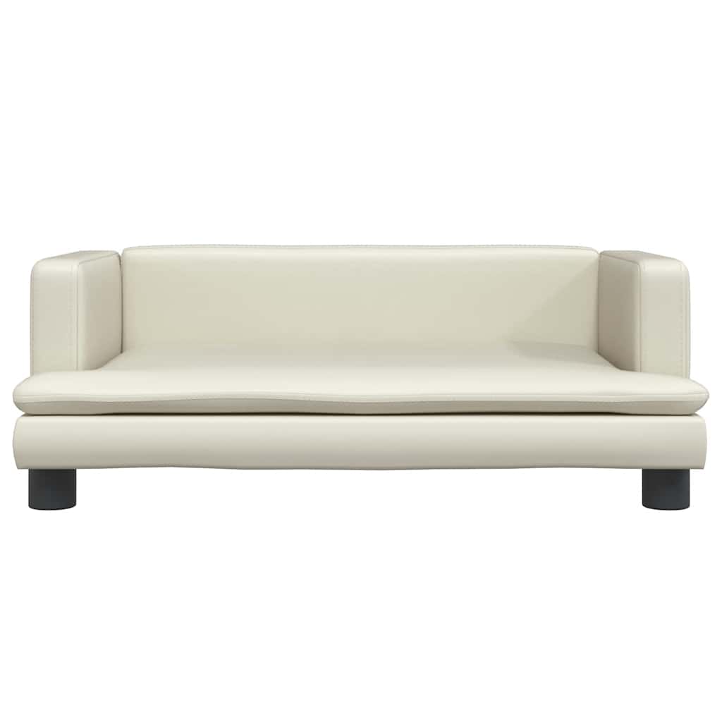 Pelíšek pro psy krémový 80 x 45 x 30 cm umělá kůže