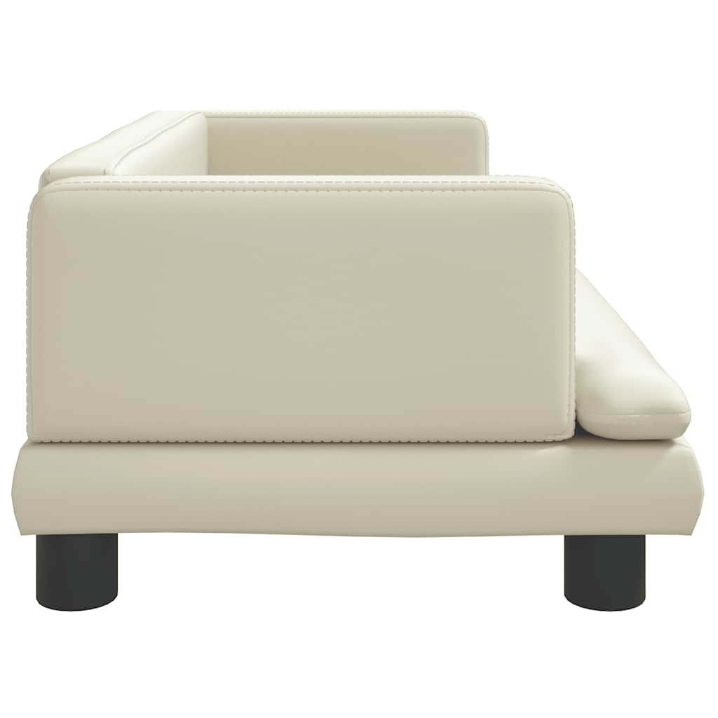 Pelíšek pro psy krémový 80 x 45 x 30 cm umělá kůže