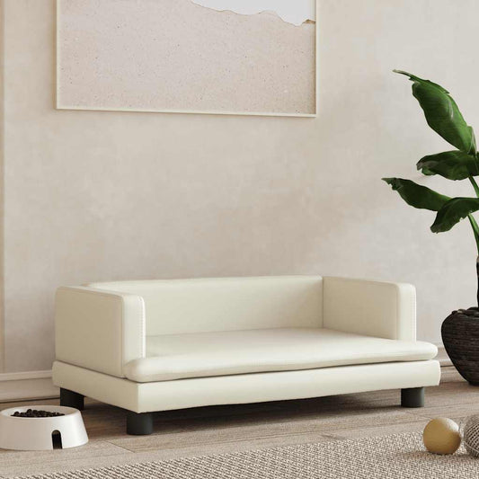 Pelíšek pro psy krémový 80 x 45 x 30 cm umělá kůže