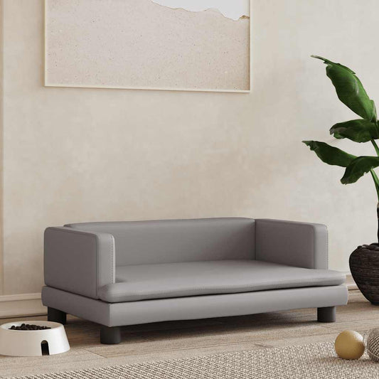 Pelíšek pro psy šedý 80 x 45 x 30 cm umělá kůže